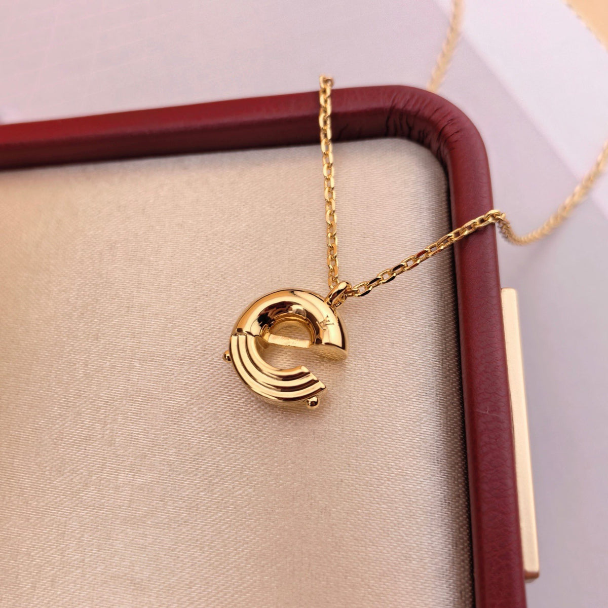 Louis Vuitton Gold-Tone Circular Pendant Necklace - album image 8