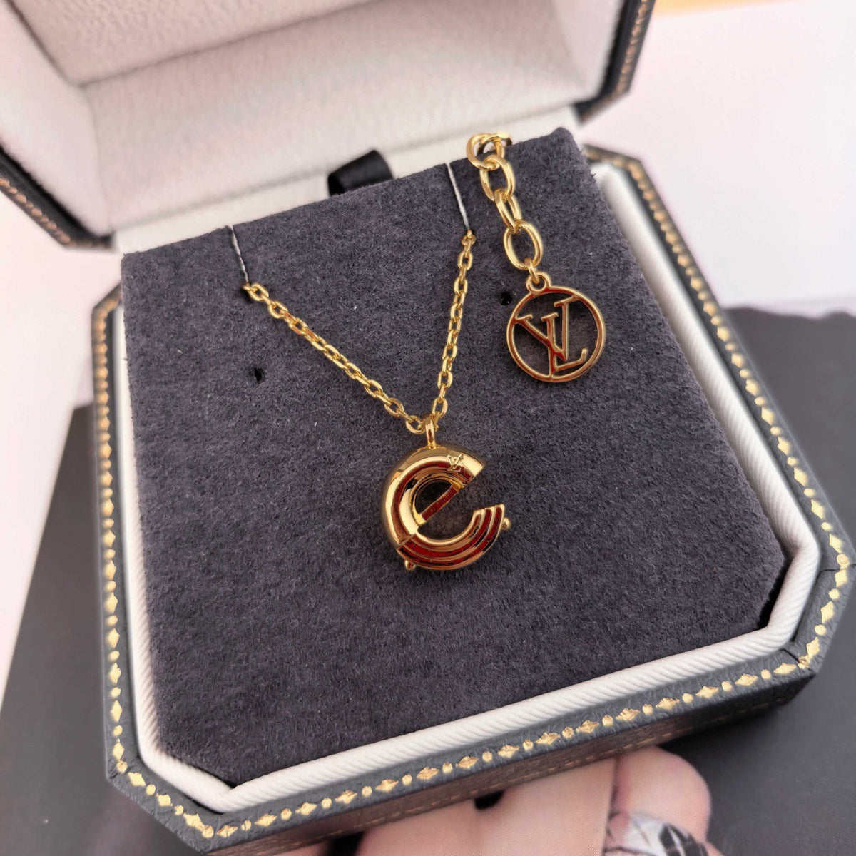Louis Vuitton Gold-Tone Circular Pendant Necklace - album image 7