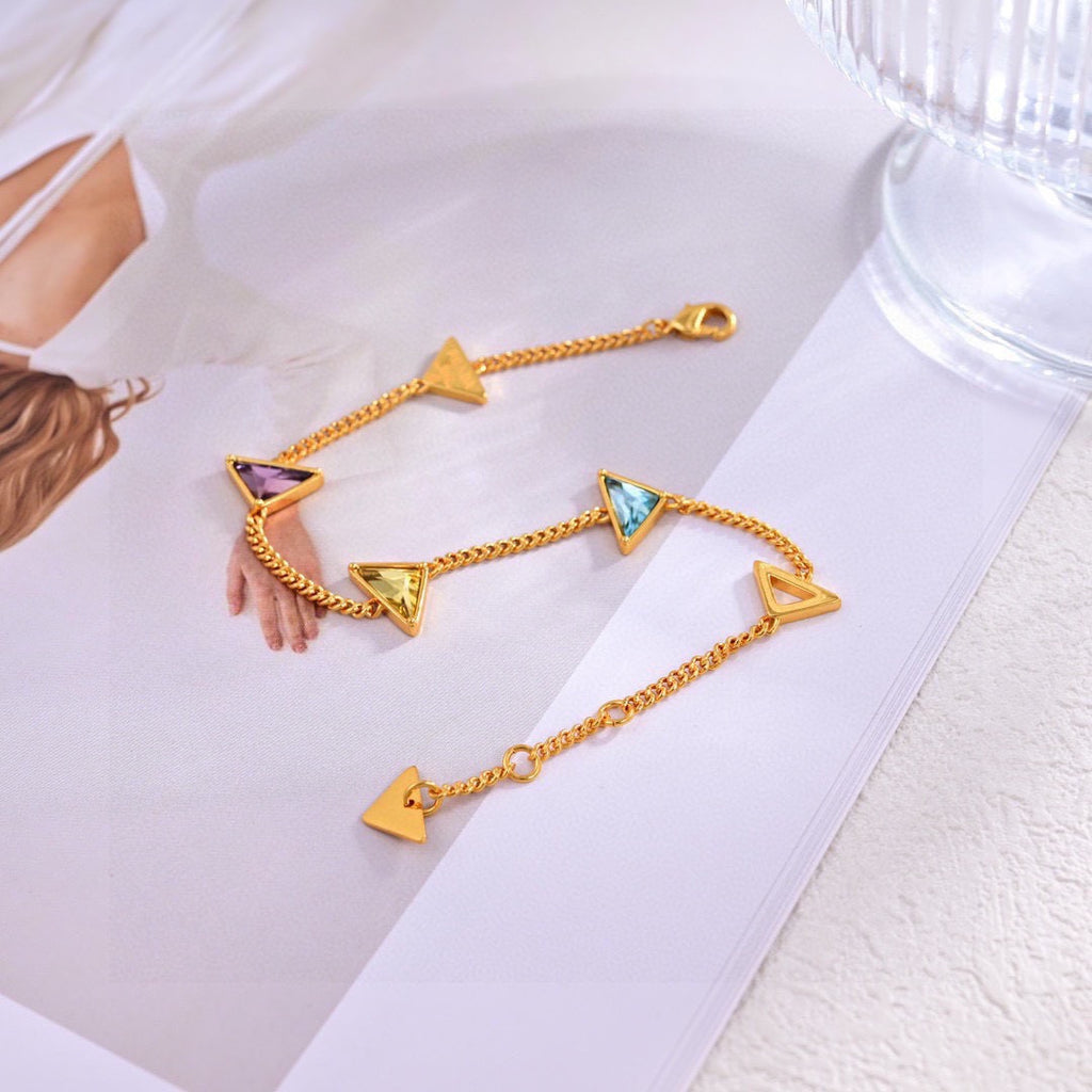 Prada Colored Triangle Station Wrist Bracelet - album image 2