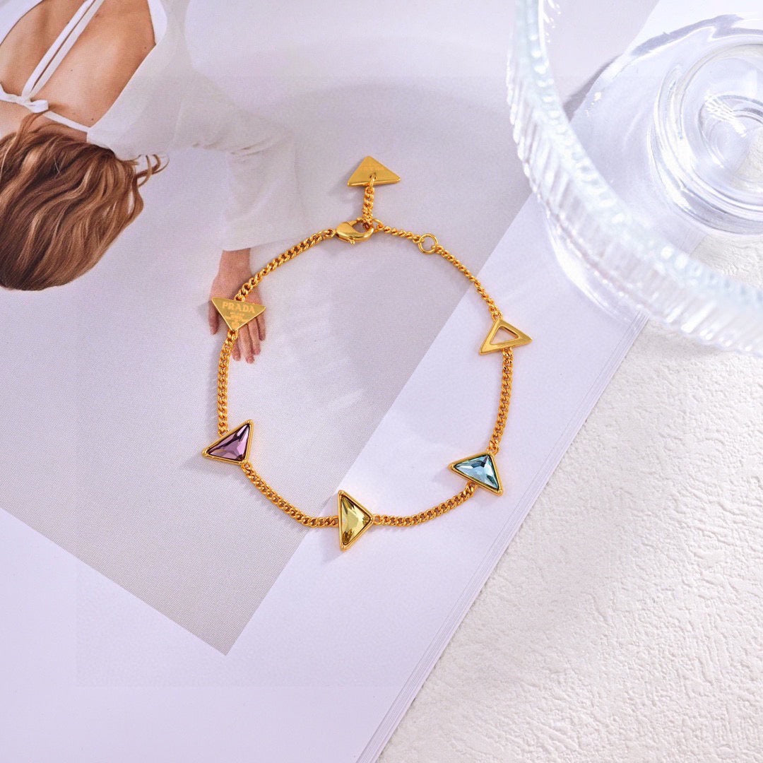 Prada Colored Triangle Station Wrist Bracelet - album image 1