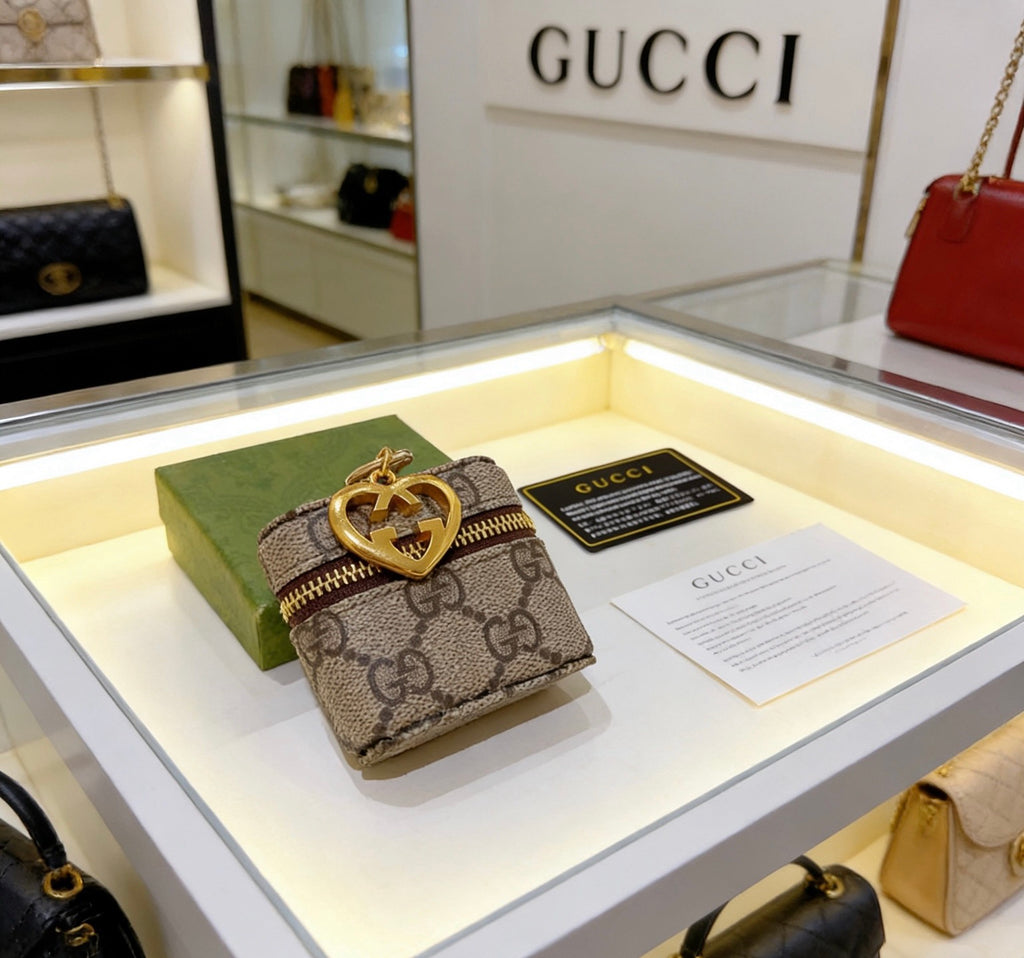 Gucci Olive Monogram Key Case with Heart Motif - album image 2