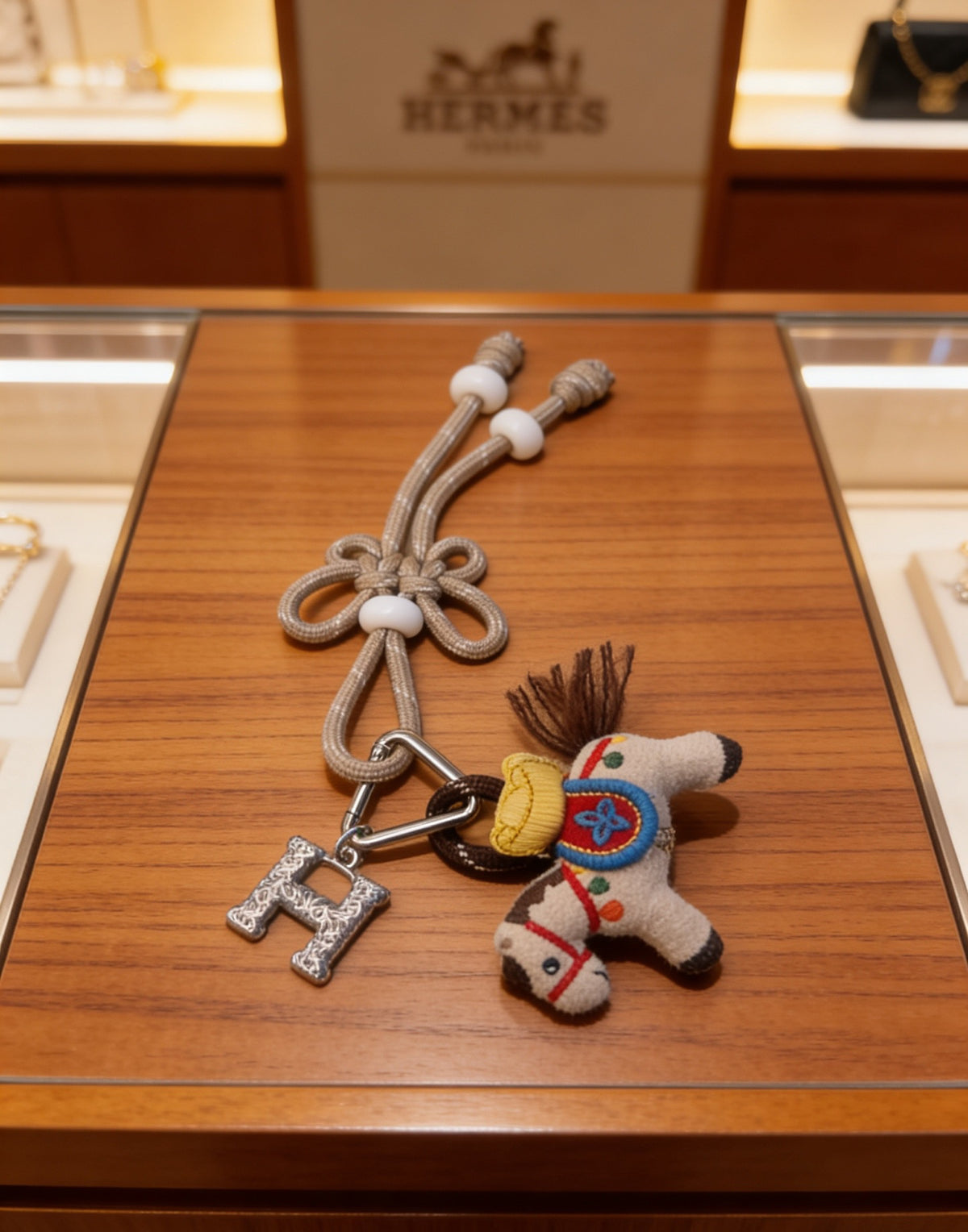 Hermès Silver-Tone Horse-Charm Keychain - album image 2