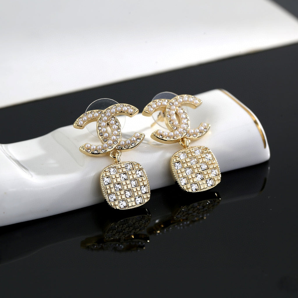 Chanel CC and Square Crystal Drop Earrings - album image 4