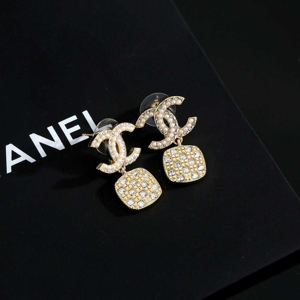 Chanel CC and Square Crystal Drop Earrings - album image 2