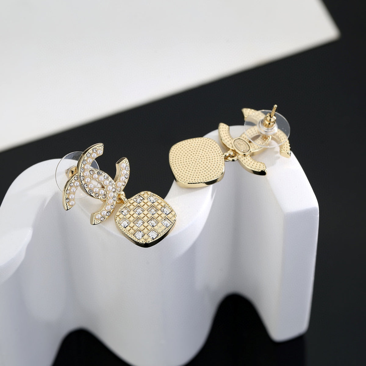 Chanel CC and Square Crystal Drop Earrings - album image 6