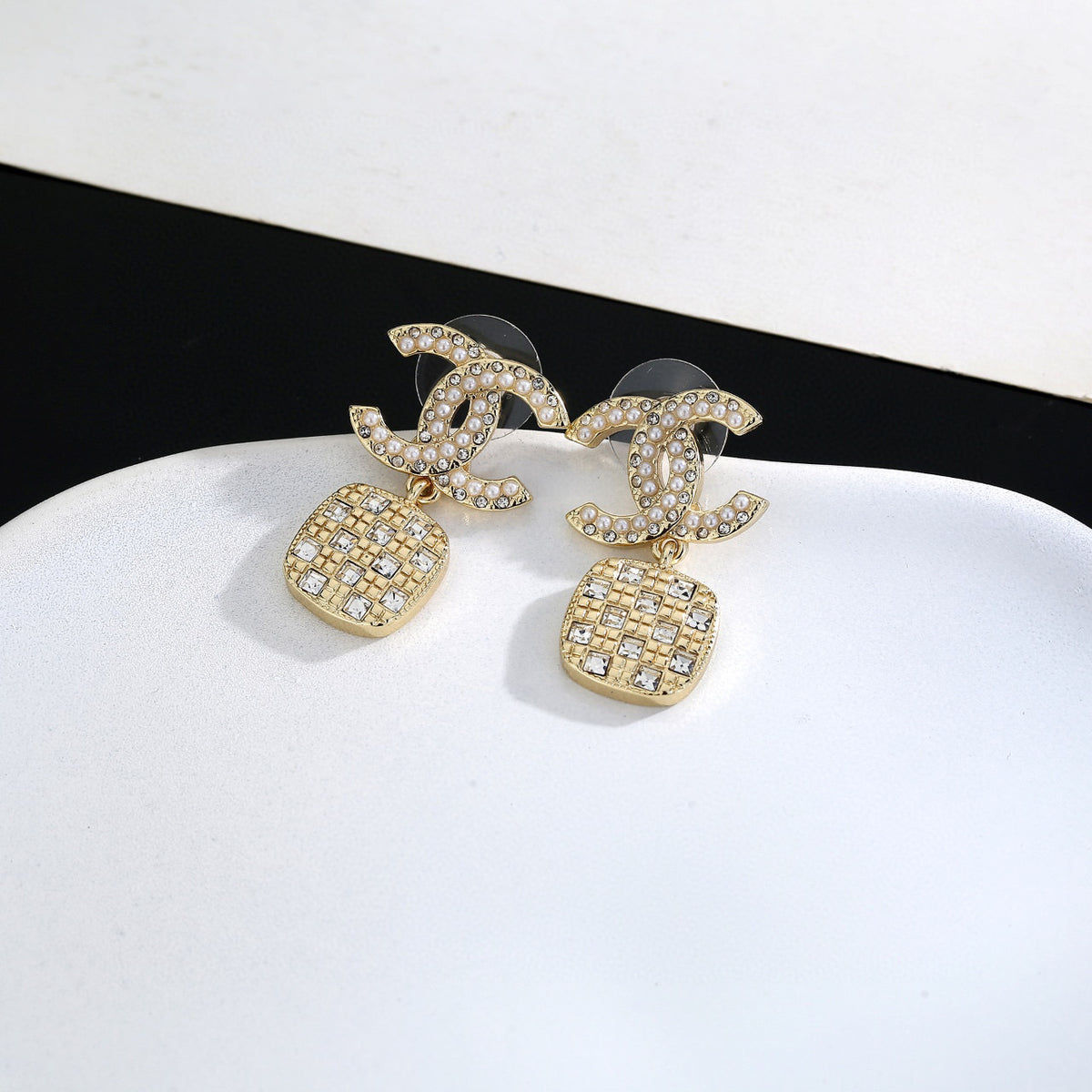 Chanel CC and Square Crystal Drop Earrings - album image 5