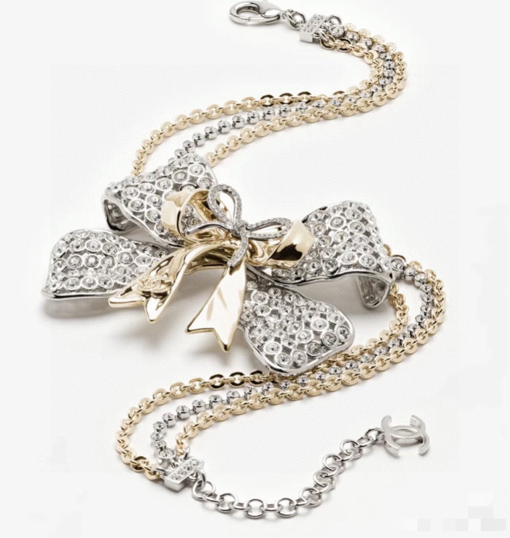 Chanel Bow Butterfly Chain Necklace - album image 5