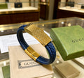 Gucci Anger Forest Interlocking G Guitar Antiqued Leather Bracelet - album image 1