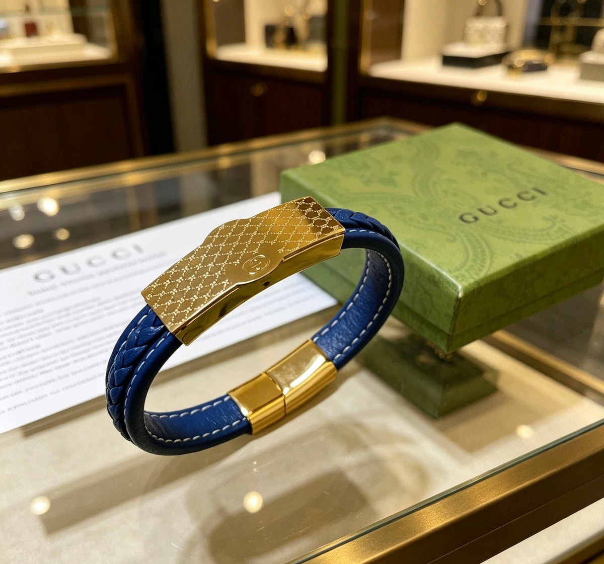 Gucci Anger Forest Interlocking G Guitar Antiqued Leather Bracelet - album image 2
