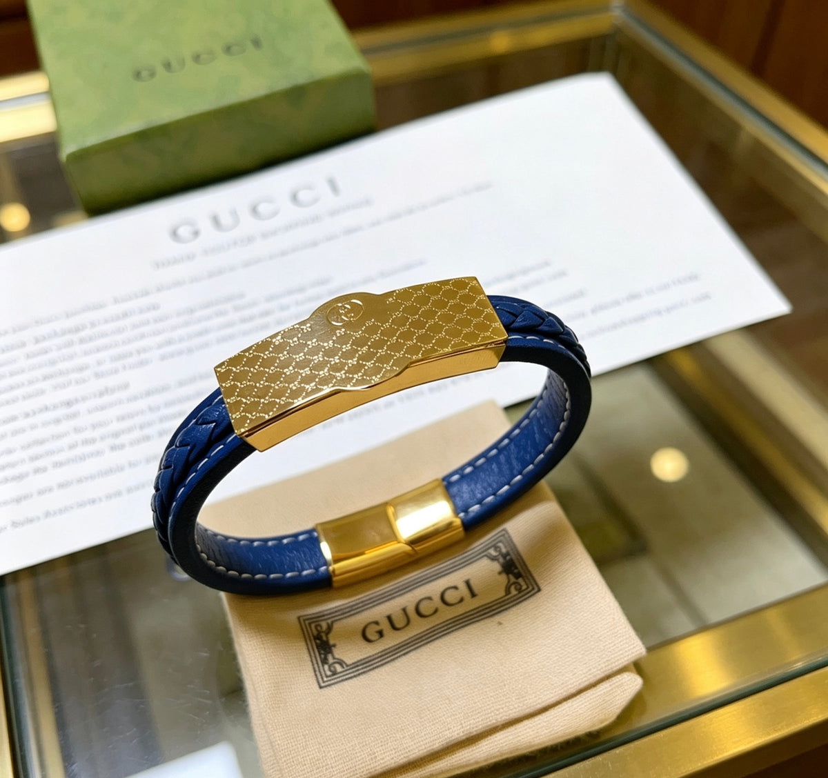 Gucci Anger Forest Interlocking G Guitar Antiqued Leather Bracelet - album image 9