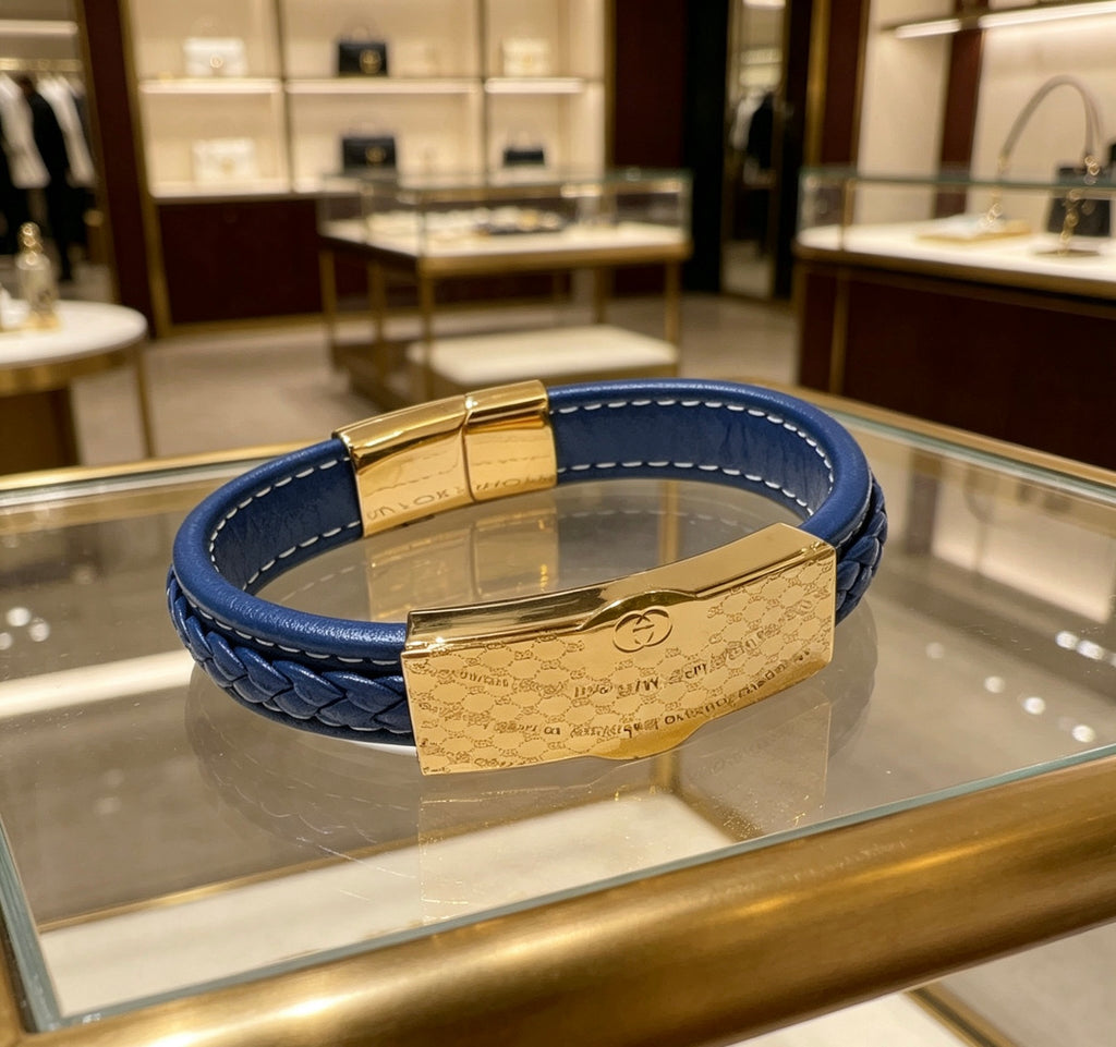 Gucci Anger Forest Interlocking G Guitar Antiqued Leather Bracelet - album image 6