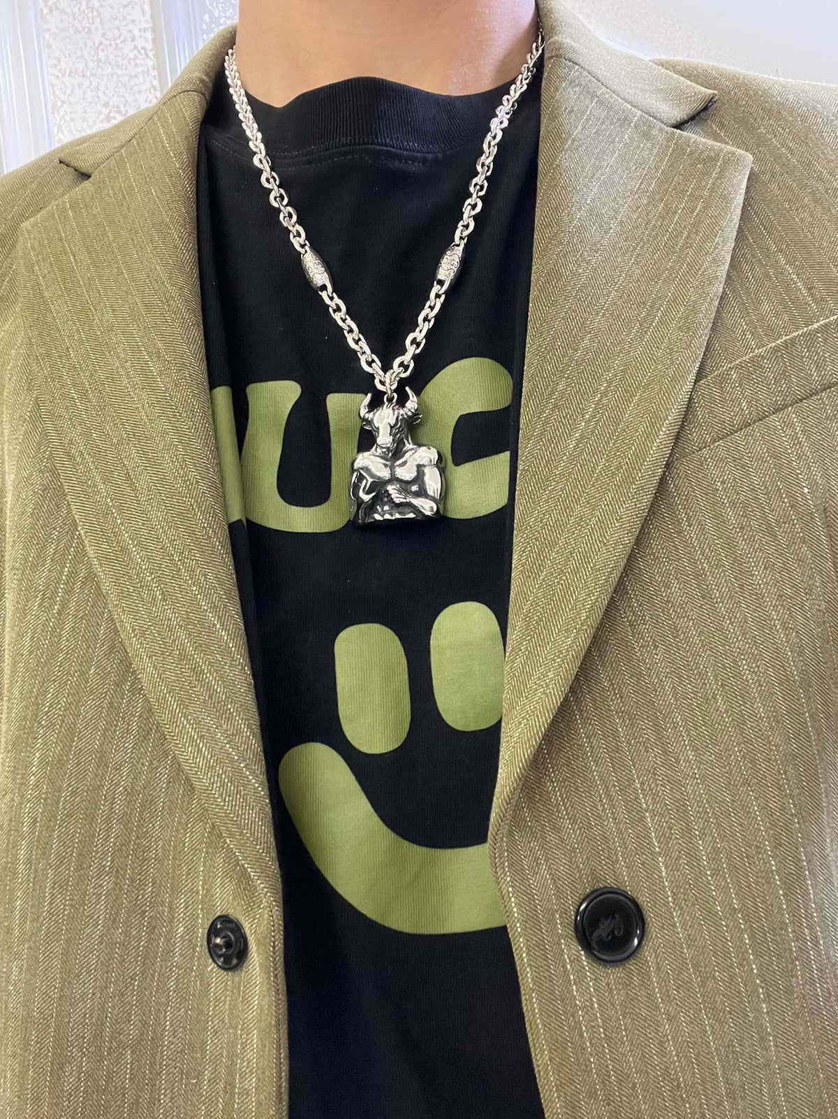 Gucci Anger Forest Interlocking G Antiqued Chain Necklace - album image 7