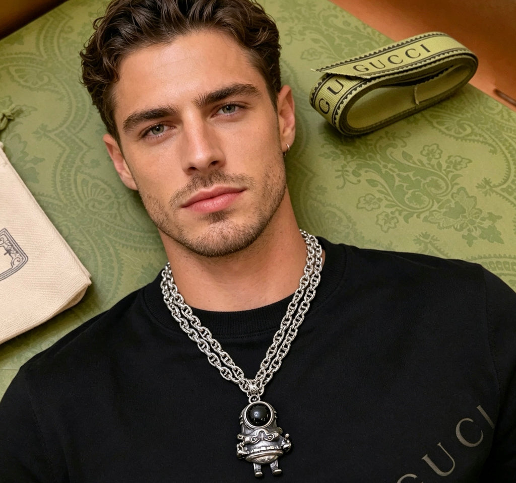 Gucci Anger Forest Interlocking G Antiqued Chain Necklace - album image 7