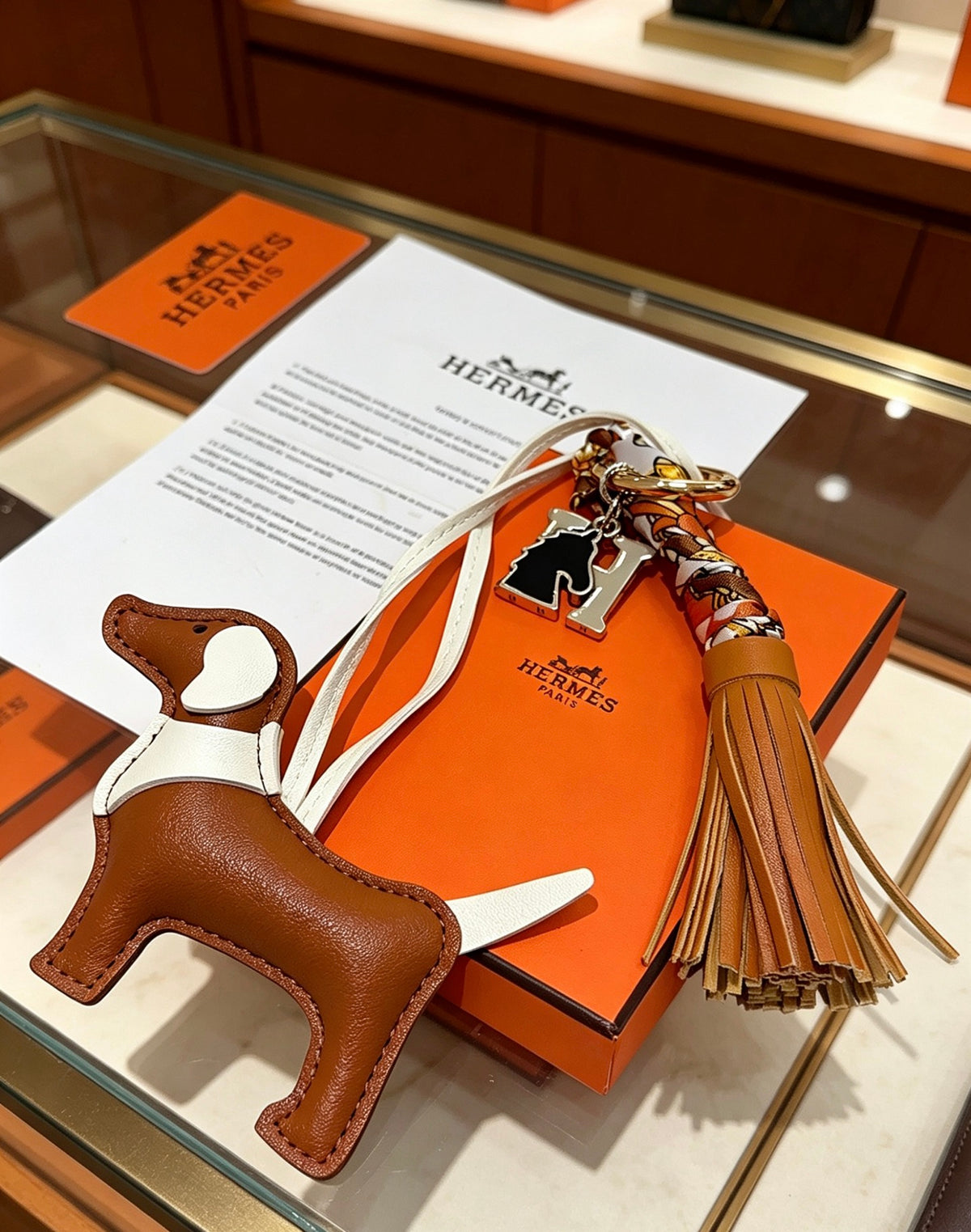 Hermès Tan Leather Horse Bag Charm - album image 2