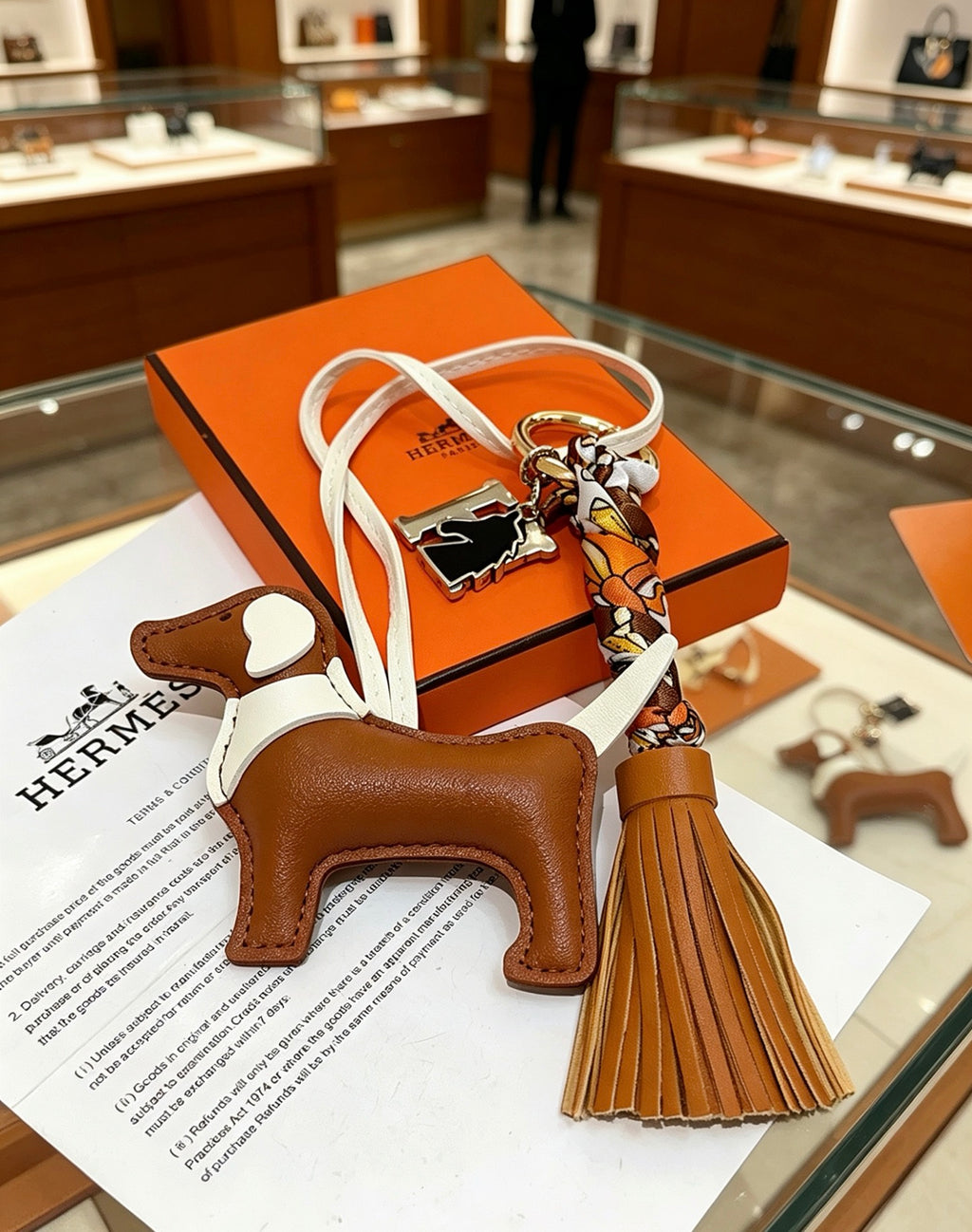 Hermès Tan Leather Horse Bag Charm - album image 1