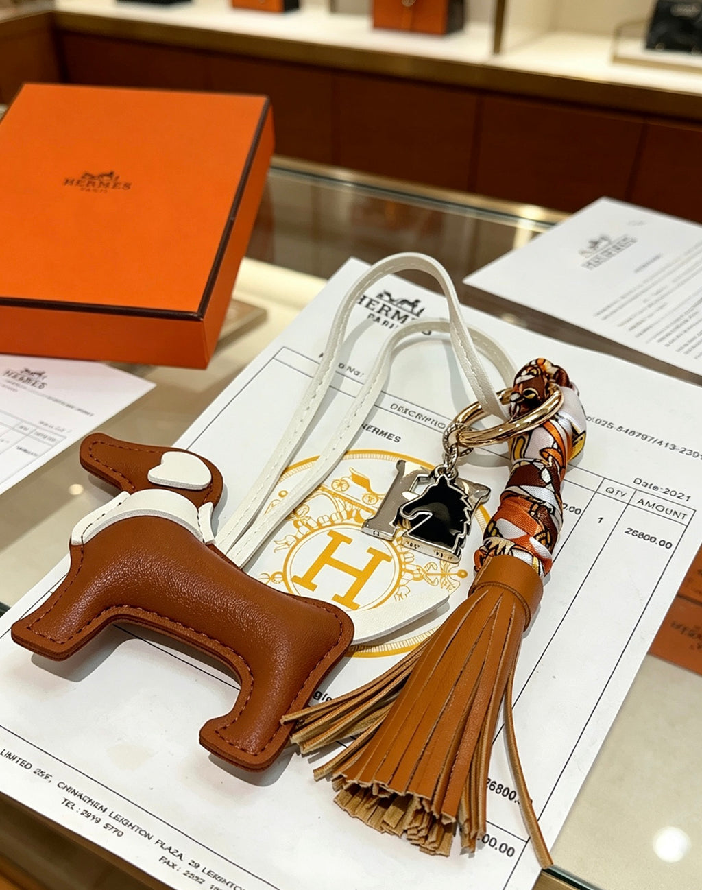 Hermès Tan Leather Horse Bag Charm - album image 6