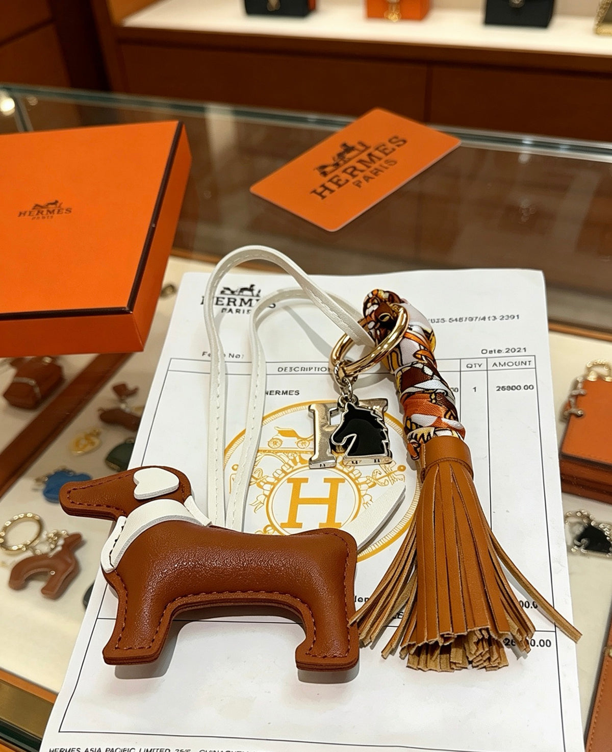 Hermès Tan Leather Horse Bag Charm - album image 4