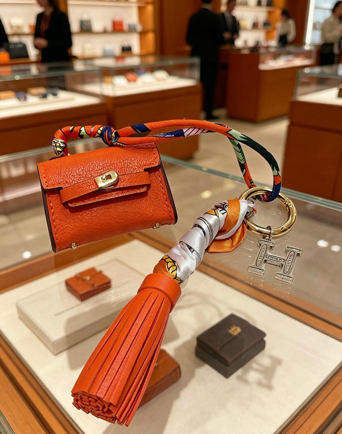 Hermès Orange Handbag-Charm Keychain - album image 5