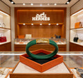 Hermès Green Leather Gold-Tone H Bracelet - album image 1