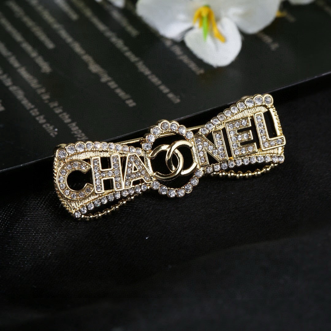 Chanel Interlocking C Bow Butterfly Crystal Accent Brooch - album image 5