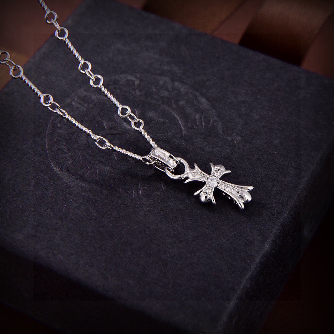 Chrome Hearts Bright Accent Twin Cross Necklace - album image 8