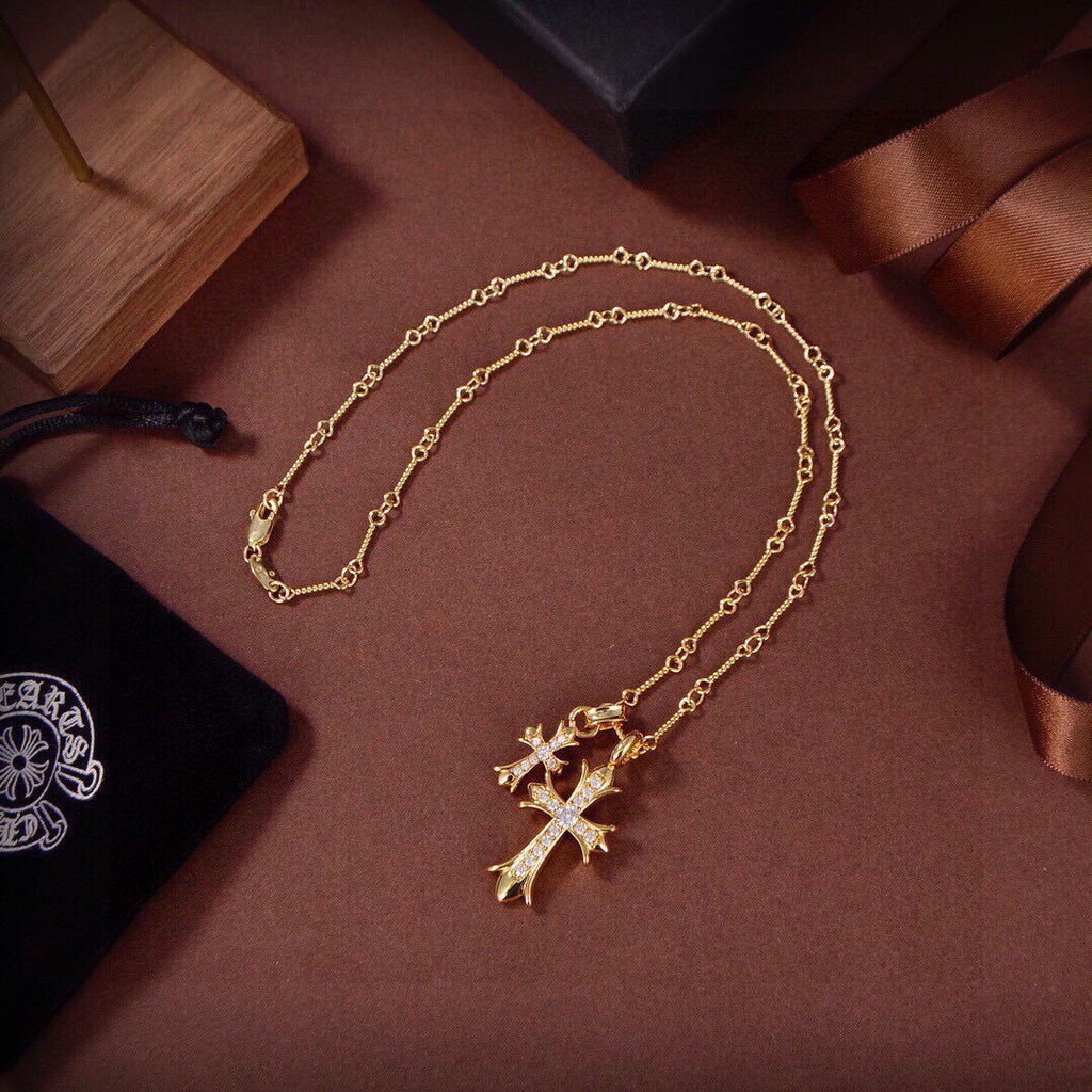 Chrome Hearts Bright Accent Twin Cross Necklace - album image 10