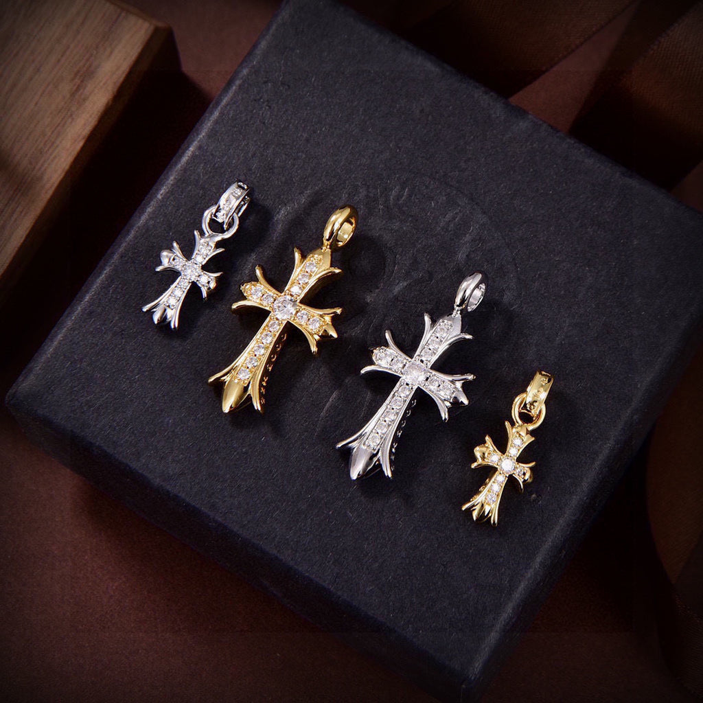 Chrome Hearts Bright Accent Twin Cross Necklace - album image 4