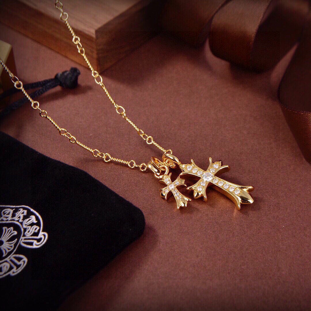 Chrome Hearts Bright Accent Twin Cross Necklace - album image 11