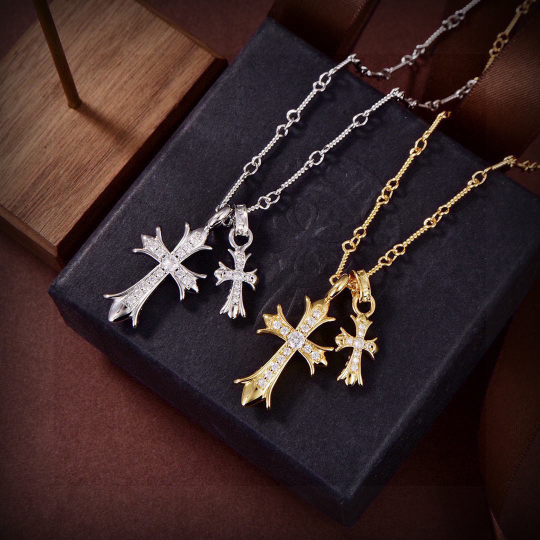 Chrome Hearts Bright Accent Twin Cross Necklace - album image 1