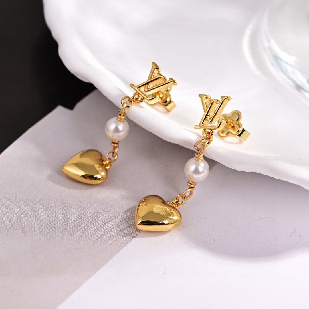 Louis Vuitton Gold-Tone LV and Flower Stud Earrings - album image 5