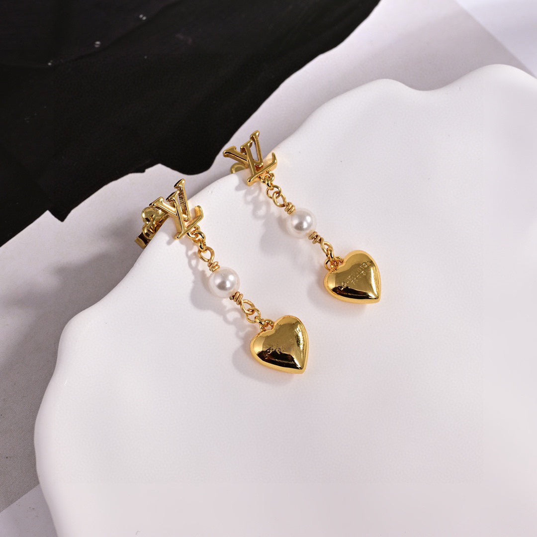 Louis Vuitton Gold-Tone LV and Flower Stud Earrings - album image 4