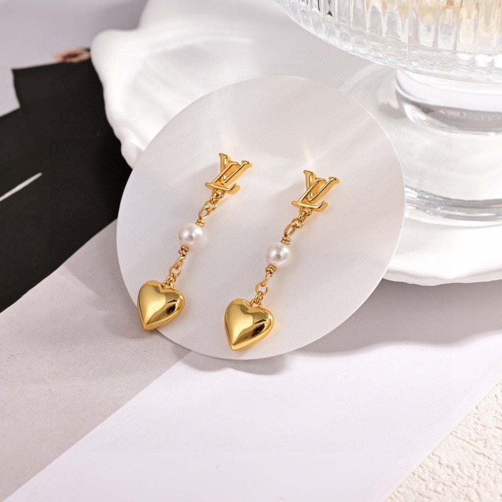 Louis Vuitton Gold-Tone LV and Flower Stud Earrings - album image 7