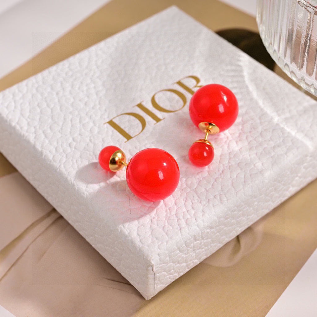 Dior Colorful Double-Bead Earrings - product image 8