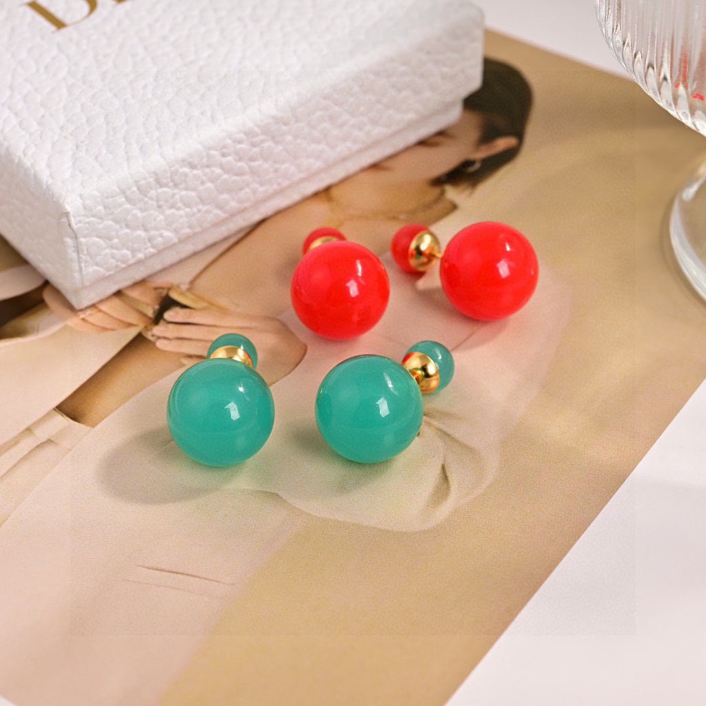 Dior Colorful Double-Bead Earrings - product image 6
