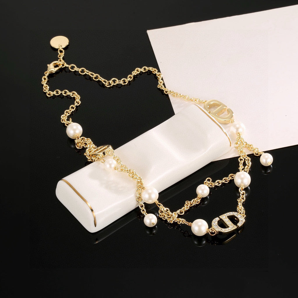 Dior Pearl-Look Bead and Letter Necklace - product image 3