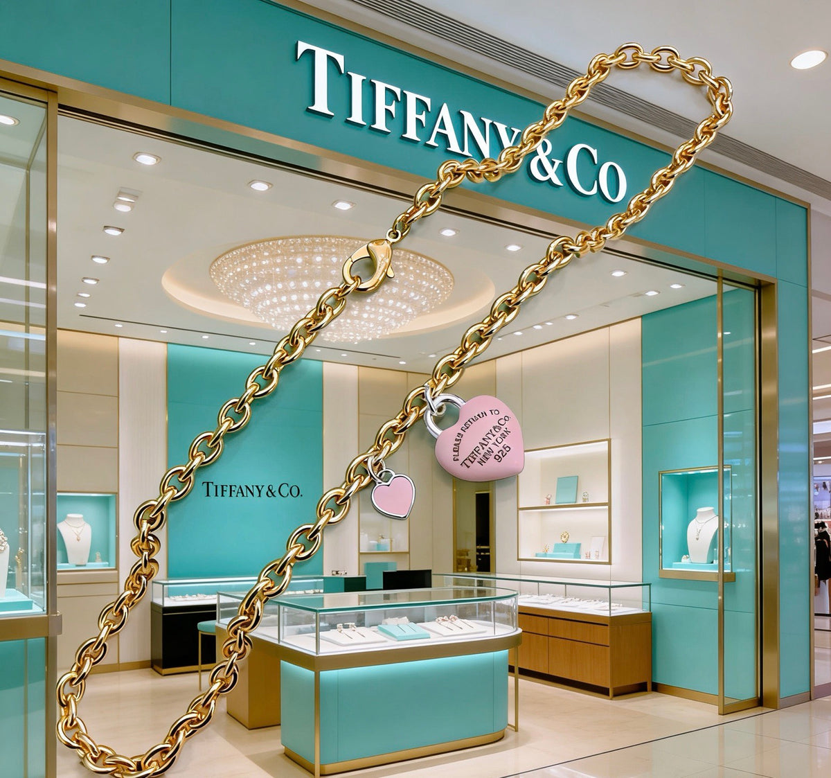 Tiffany & Co. Gold-Tone Pink Heart Necklace - album image 4