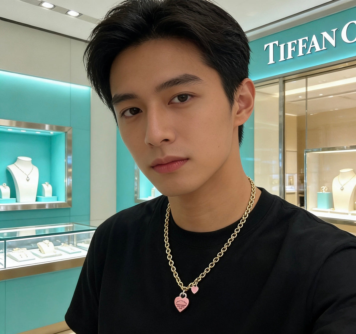 Tiffany & Co. Gold-Tone Pink Heart Necklace - album image 9
