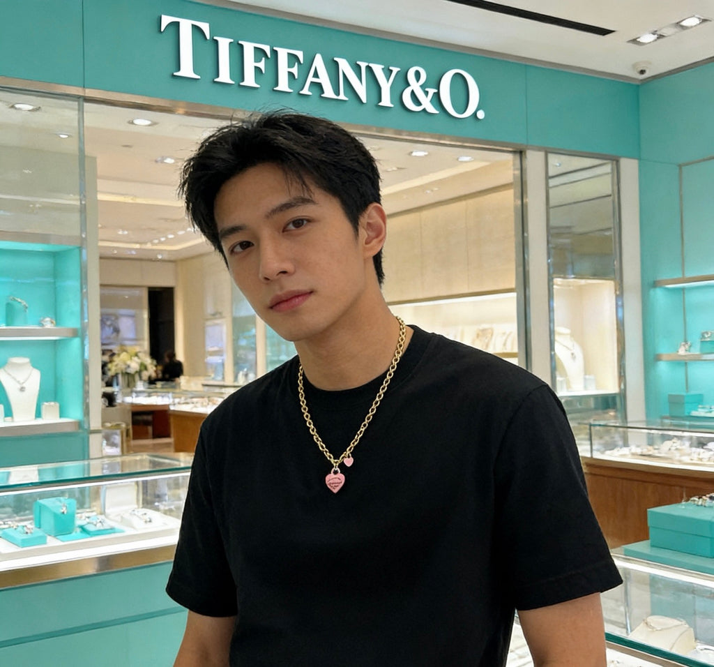 Tiffany & Co. Gold-Tone Pink Heart Necklace - album image 3