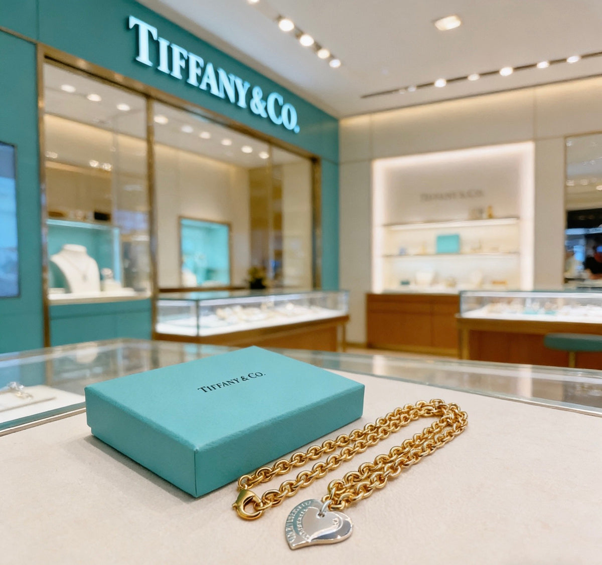Tiffany & Co. Gold-Tone Link Pendant Necklace - album image 5