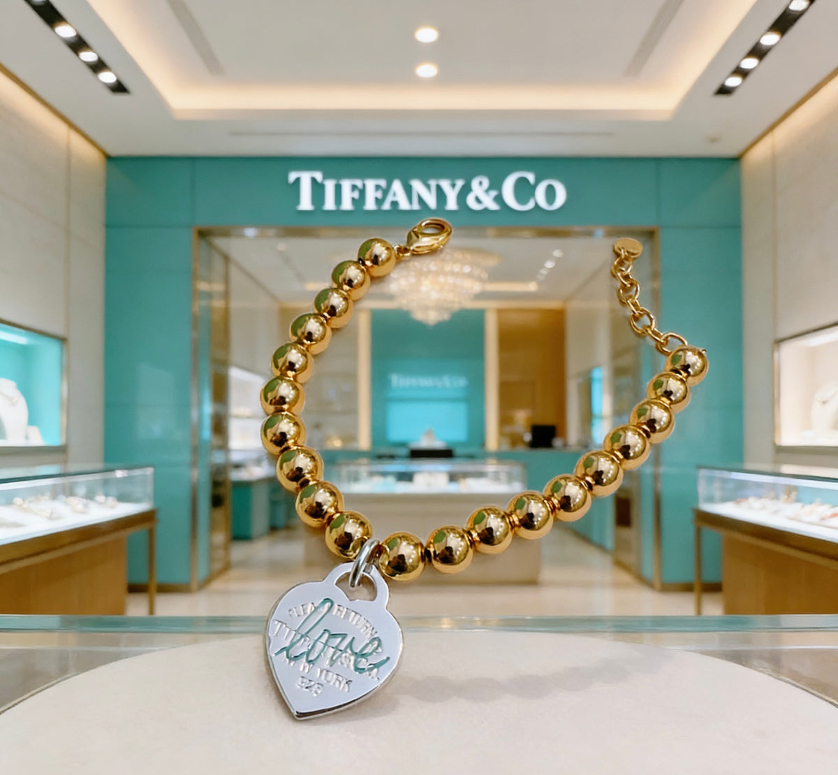 Tiffany & Co. Gold-Tone Bead Round Tag Bracelet - album image 2