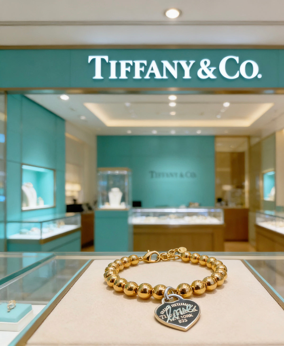 Tiffany & Co. Gold-Tone Bead Round Tag Bracelet - album image 1