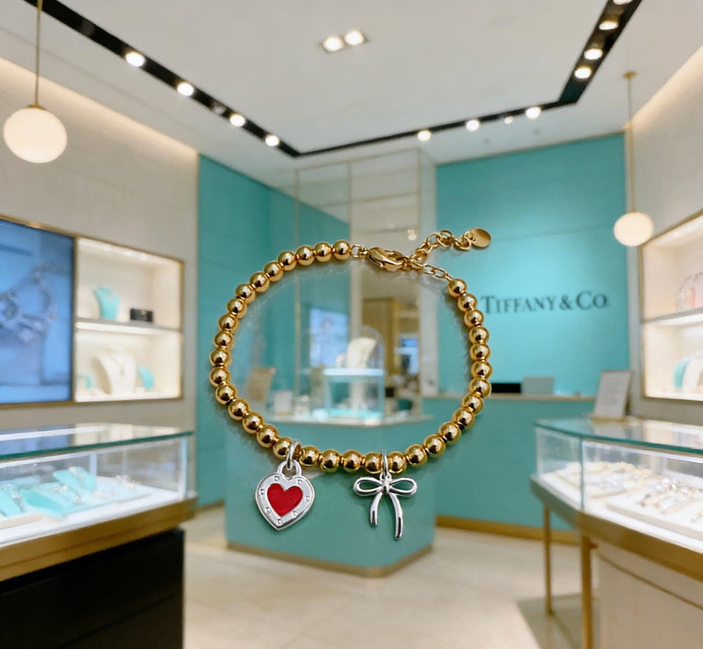 Tiffany & Co. Gold-Tone Red Heart Charm Bracelet - album image 5