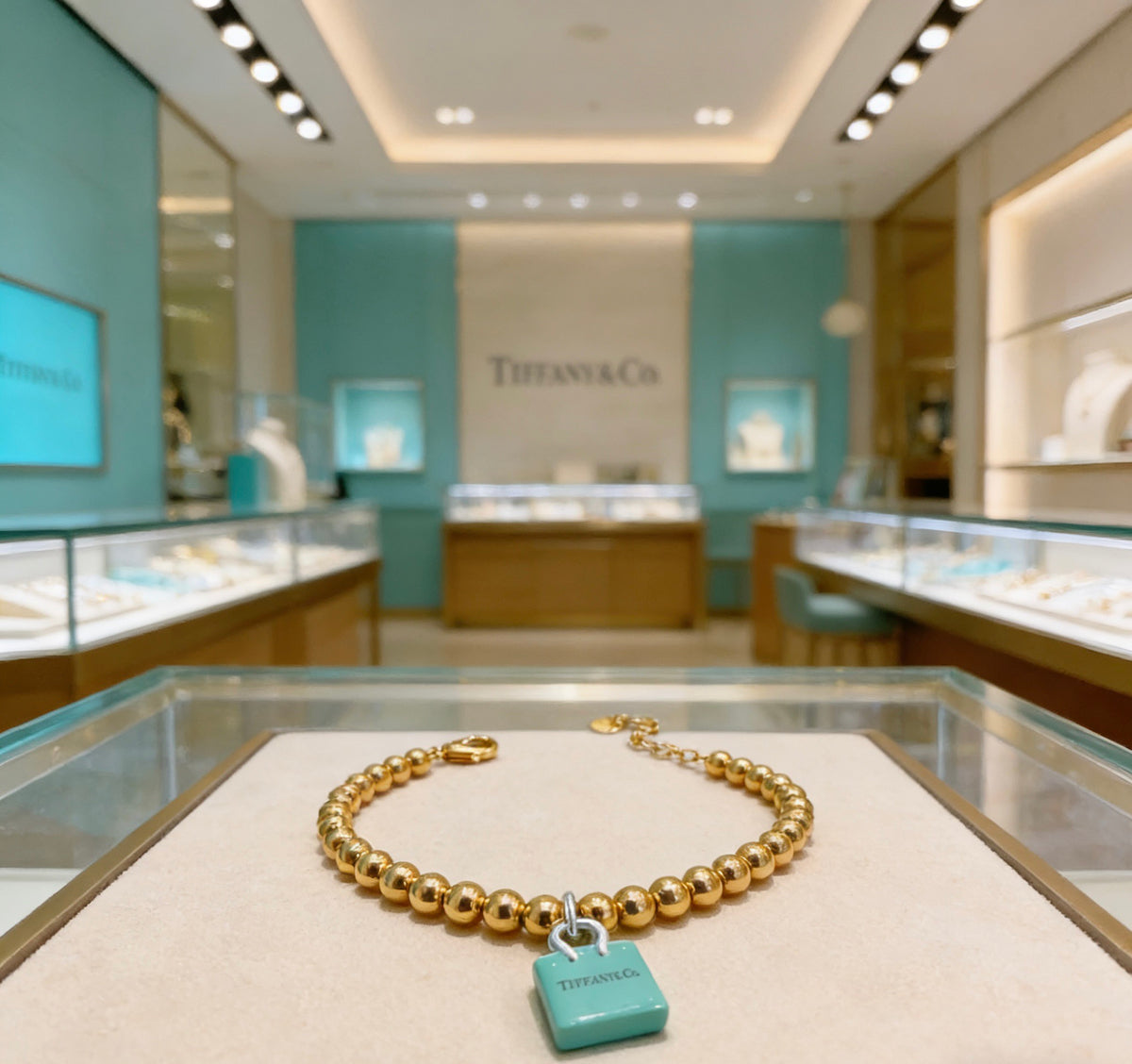 Tiffany & Co. Gold-Tone Blue Square Bracelet - album image 4