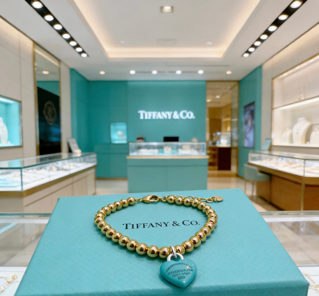 Tiffany & Co. Gold-Tone Blue Heart Bead Bracelet - album image 3