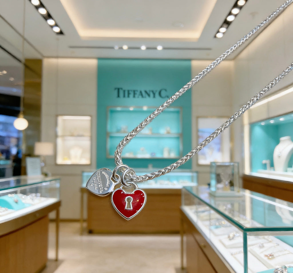 Tiffany & Co. Red Heart Double Chain Necklace - album image 6