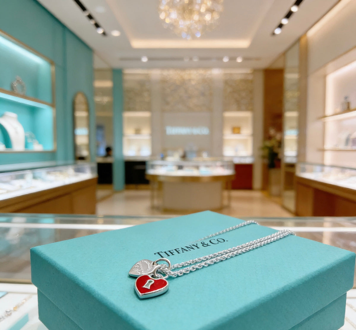 Tiffany & Co. Red Heart Double Chain Necklace - album image 2