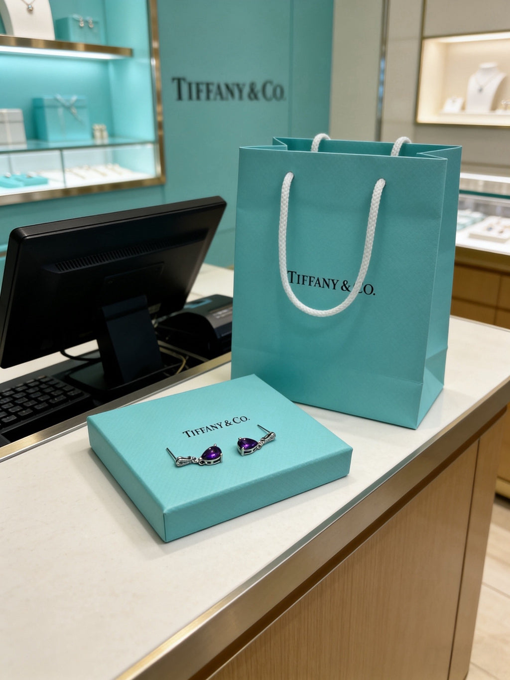 Tiffany & Co. Purple Drop Accent Earrings - album image 5