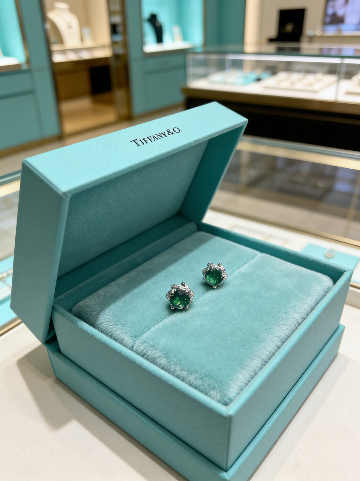 Tiffany & Co. Green Cluster Stud Earrings - album image 1