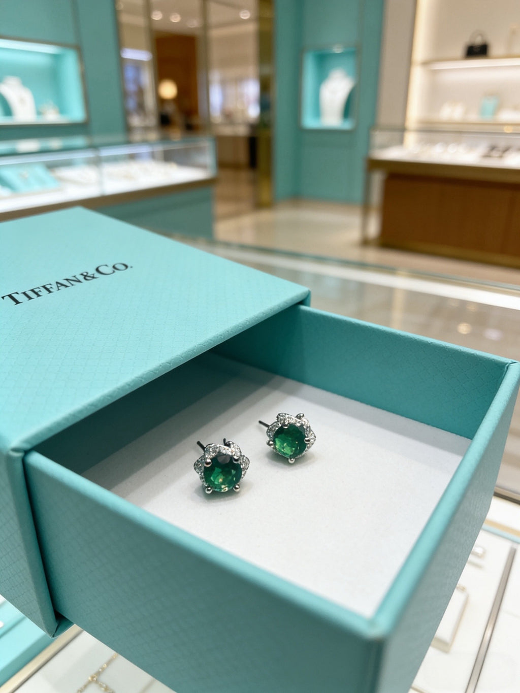 Tiffany & Co. Green Cluster Stud Earrings - album image 7
