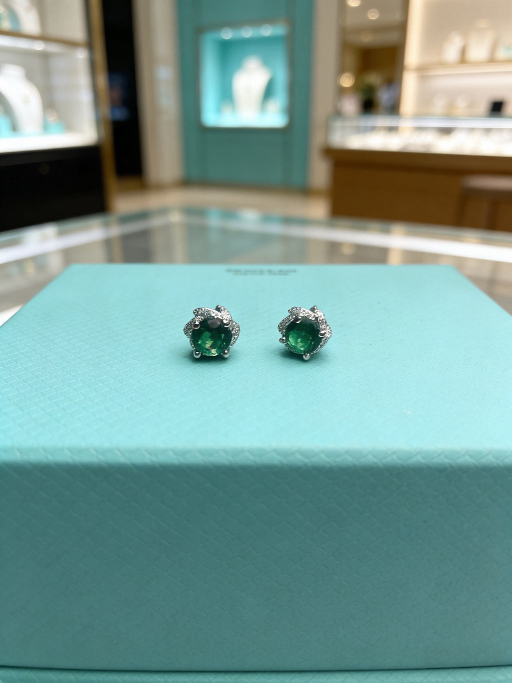 Tiffany & Co. Green Cluster Stud Earrings - album image 2
